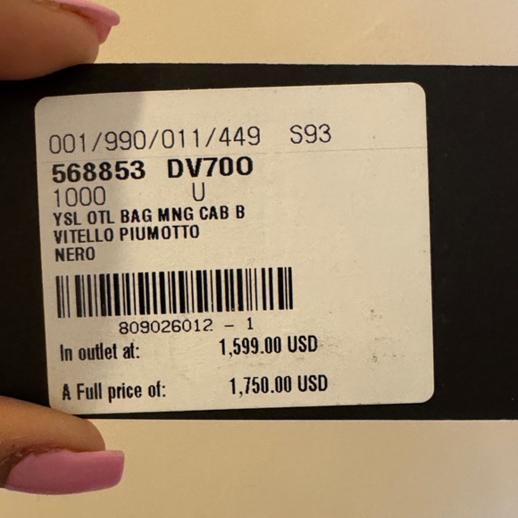 Saint Laurent Black Leather Strap with Gold Hardware - Picture 5 of 5